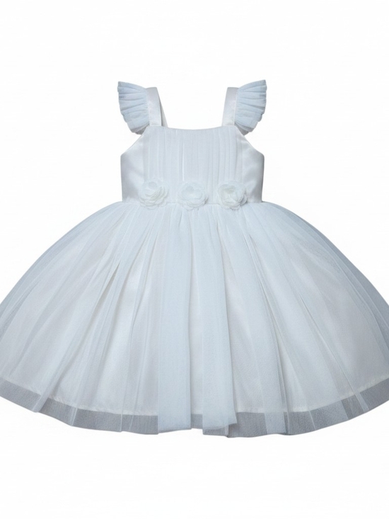 Popatu Other - POPATU | Nordstrom White Tulle Flower Girl Party Dress Formal Flutter Sleeve | 5